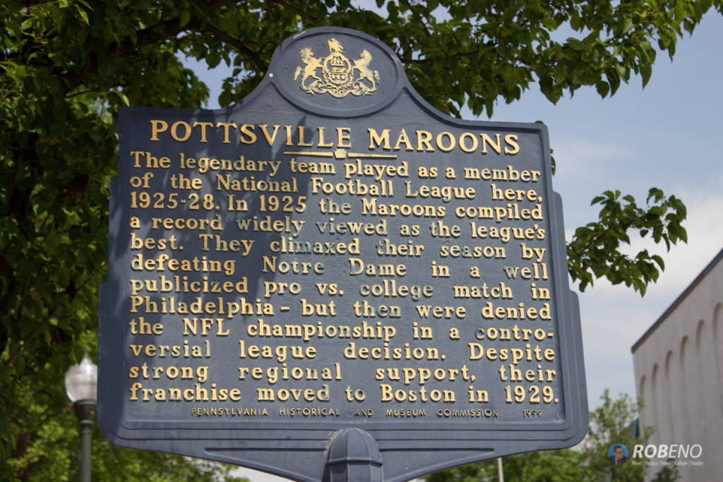 Photo: Pottsville Maroons Historical Marker, ©Rob Eno 2015